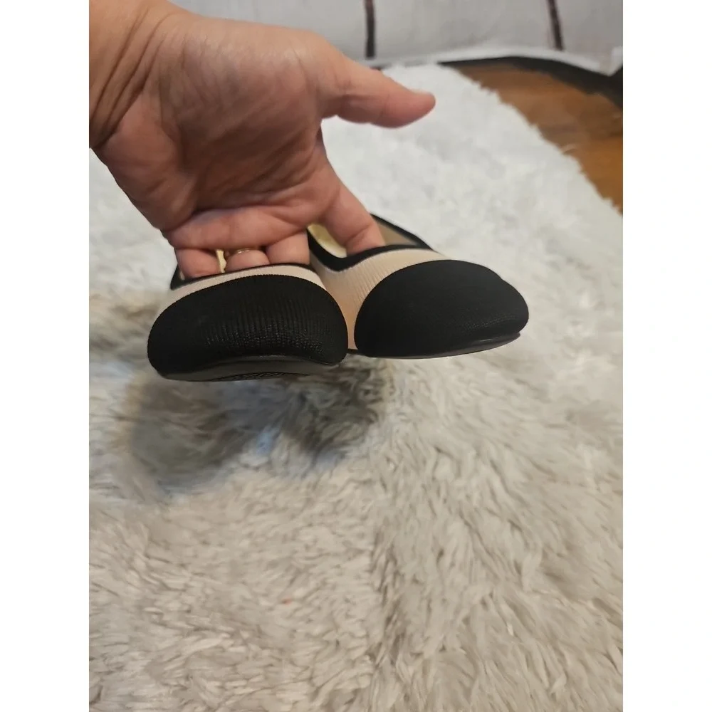Vivaia Julie Round-Toe‎ Chunky Heels Beige Black Women's ARCH Pro  Size 8.5 - Picture 7 of 12